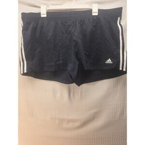 Women's Adidas 3 Stripe 2XL Black White Pacer Shorts Size 6206